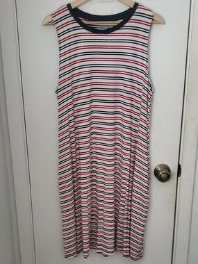 Time And Tru Tank Dress Red/White/Blue Striped Women's Size XL